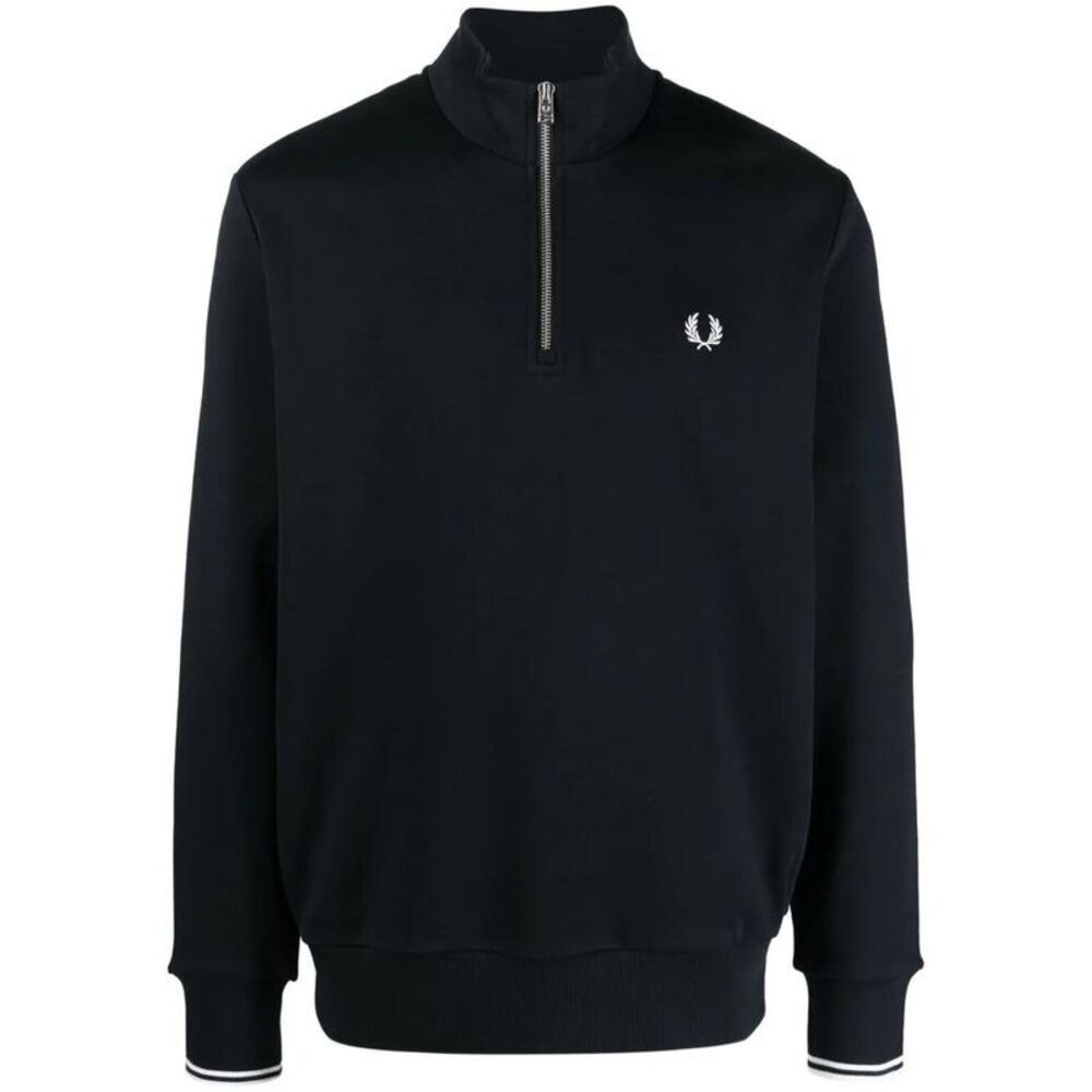FRED PERRY Men's Quarter Zip Sweatshirt Men BLUE Sweaters & Cardigans